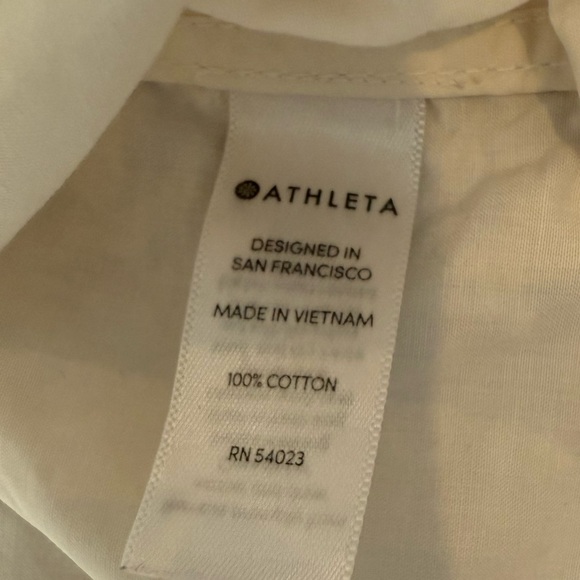 Athleta White Cotton Long Sleeve Mock Neck Full Zip Vista Windbreaker Jacket XXS - Picture 11 of 16